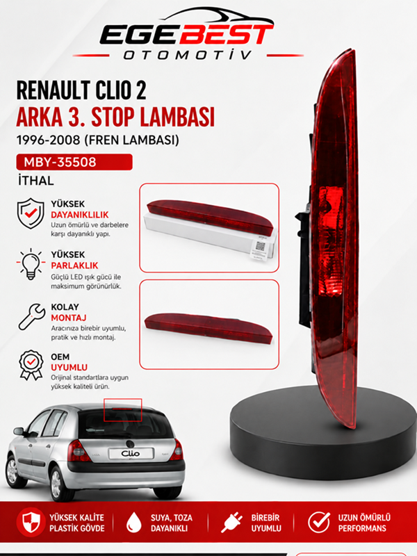 Renault Clio 2 Arka 3. Stop Lambası 1996-2008 MBY 35508 7700410753